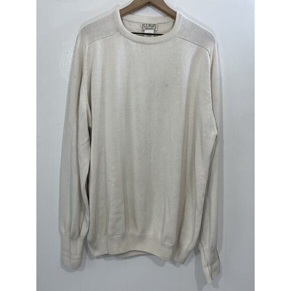 Vtg LL Bean Mens Knit Sweater LT USA Made Chunky 90s Jumper Grandpa Cabincore - Picture 1 of 16